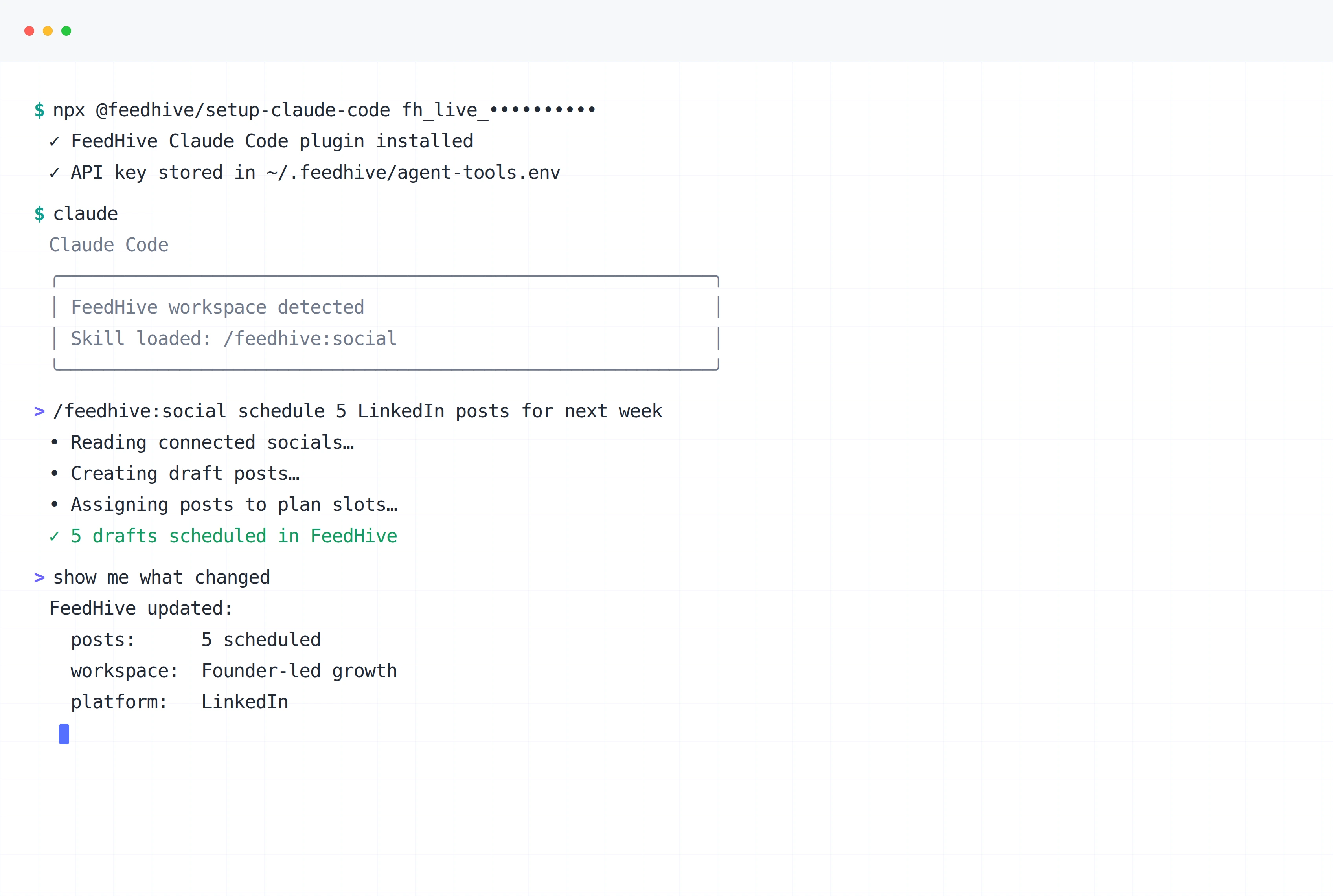 FeedHive Claude Code preview