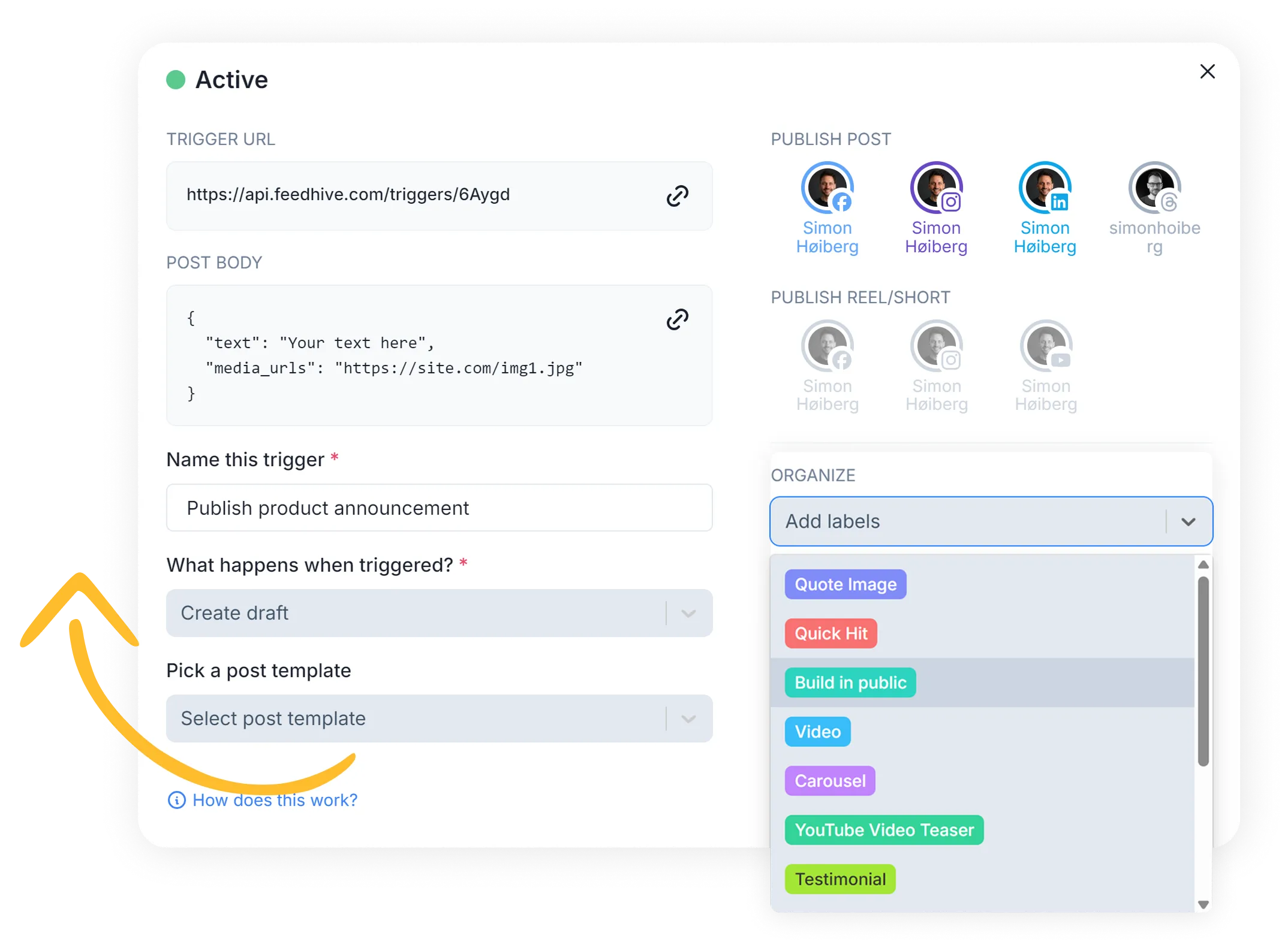 Triggers example