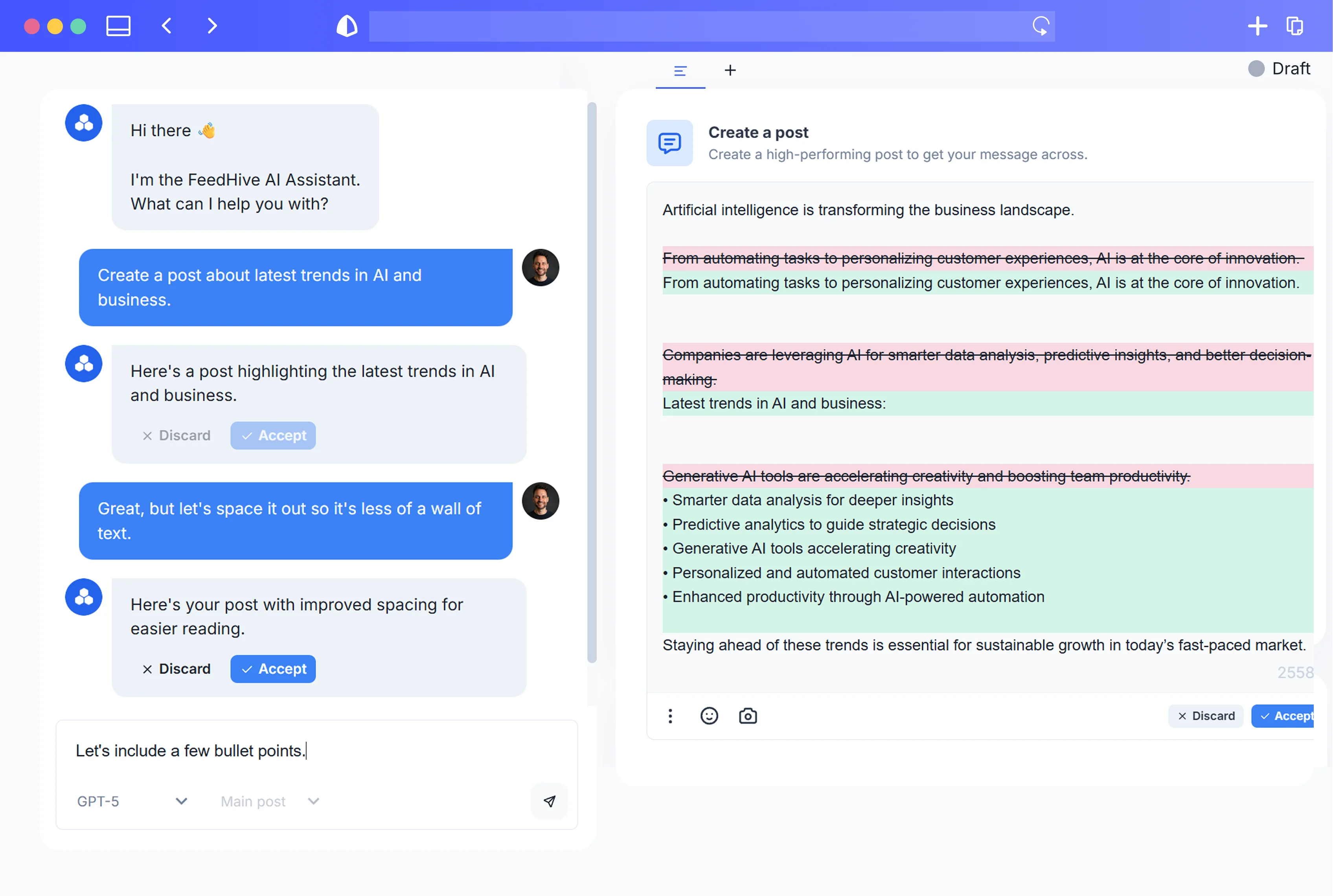 FeedHive workspace preview